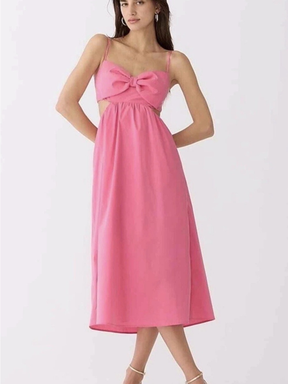 NWT J.Crew Collection Bow Front Cutout Midi Dress | Size 10 | BR759